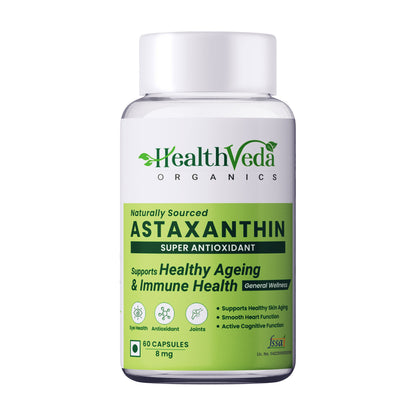 Health Veda Organics Plant Based Astaxanthin 8mg Capsules