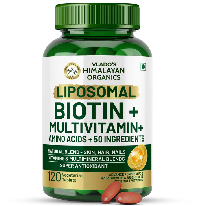 Himalayan Organics Biotin 10000 Mcg with Keratin, Amino Acids & Multivitamin Tablets