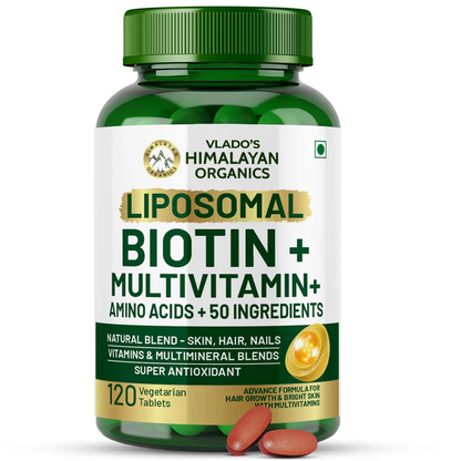 Himalayan Organics Biotin 10000 Mcg with Keratin, Amino Acids & Multivitamin Tablets