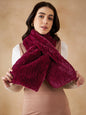 InWeave Women's Burgundy Faux Fur Neck Warmer