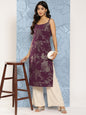 Ahalyaa Floral Foil Printed Crepe Kurta