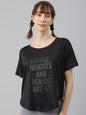 MKH Women Typography Printed Drop-Shoulder Sleeves Dri-FIT Sports T-shirt