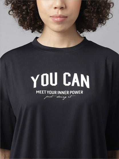 MKH Typography Printed Dri-FIT Sports T-shirt