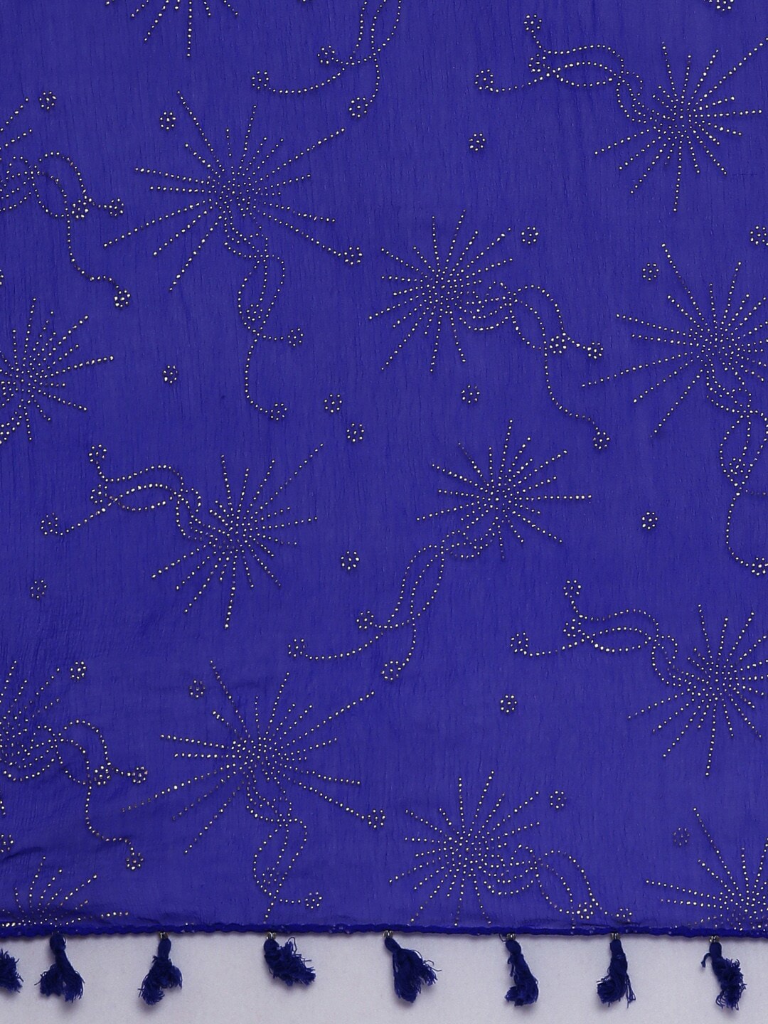 Souchii Blue Foil Printed Handcrafted Dupatta