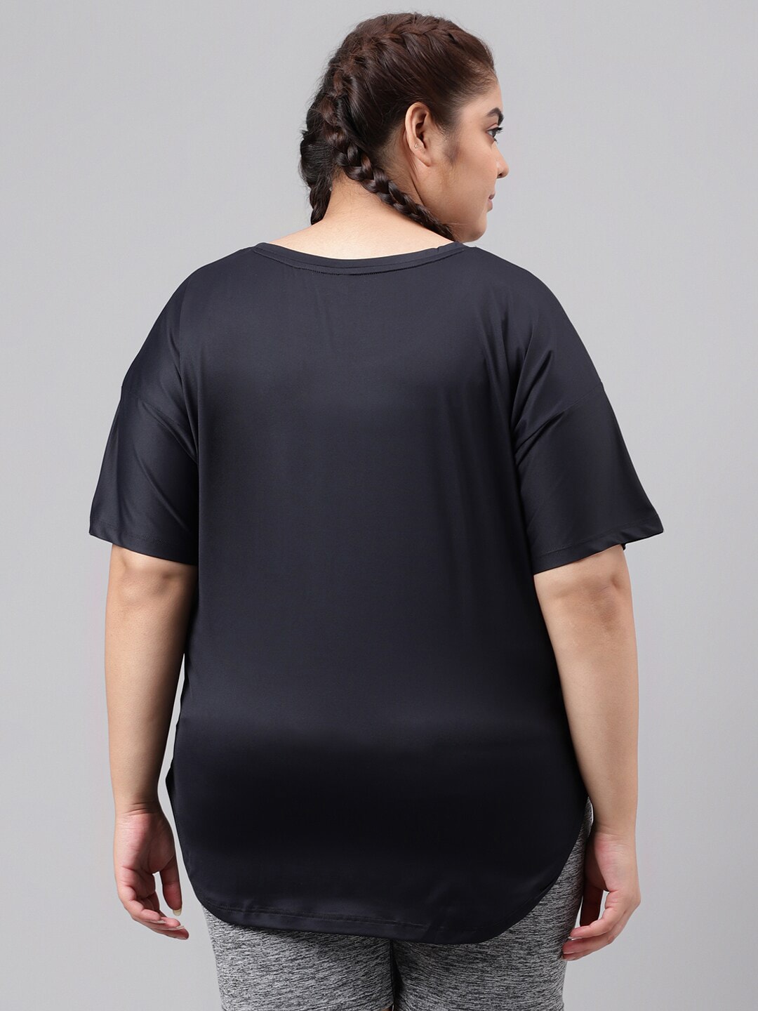 MKH Plus Size Drop Shoulder Sleeves Relaxed Fit Dri-FIT Sports T-shirt