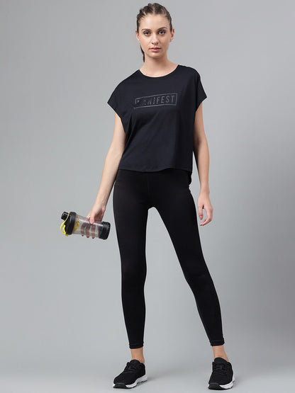 MKH Typography Printed Extended Sleeves Dri-FIT Relaxed Fit T-shirt