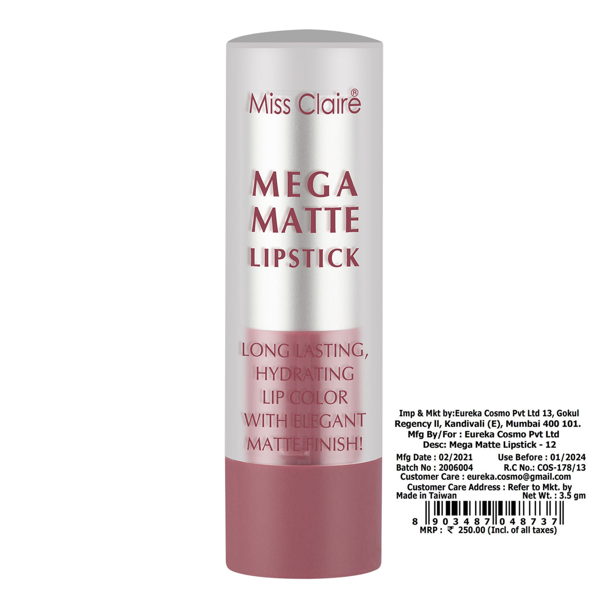 Miss Claire Mega Matte Lipstick - 12
