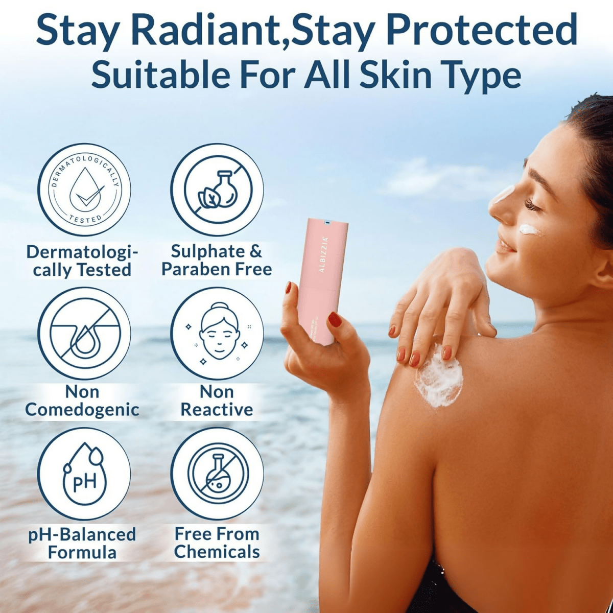 Albizzia Broad Spectrum Sunscreen SPF 50+ PA++++