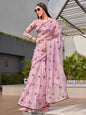 Tikhi Imli Ethnic Motifs Mirror Work Organza Saree