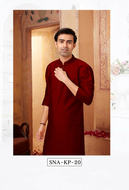 Joban Fashion Maron Art Silk Kurta Pyjama