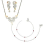 AanyaCentric Gold-Polished Mangalsutra Pendant Earring Set & Silver Plated Anklet