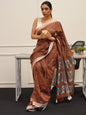 Tikhi Imli Rust Abstract Woven Design Zari Saree