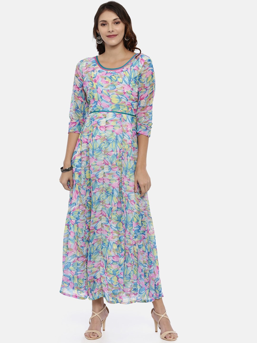 Souchii Multicoloured Printed Maxi Dress