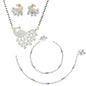 AanyaCentric Gold-Polished Mangalsutra Pendant Earring Set & Silver Plated Anklet