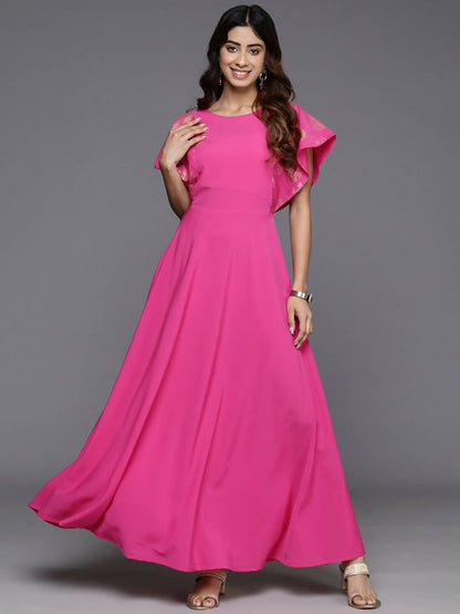 Ahalyaa Women's Traditional wear Dress - Pink