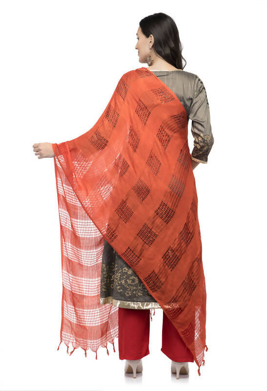 Mominos Fashion Moeza Orange Window Cotton Dupatta