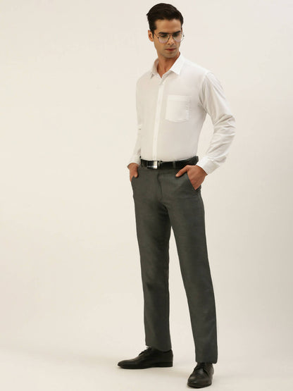 Ramraj Cotton Mens Full Sleeve Formal 100 % Cotton White Shirt
