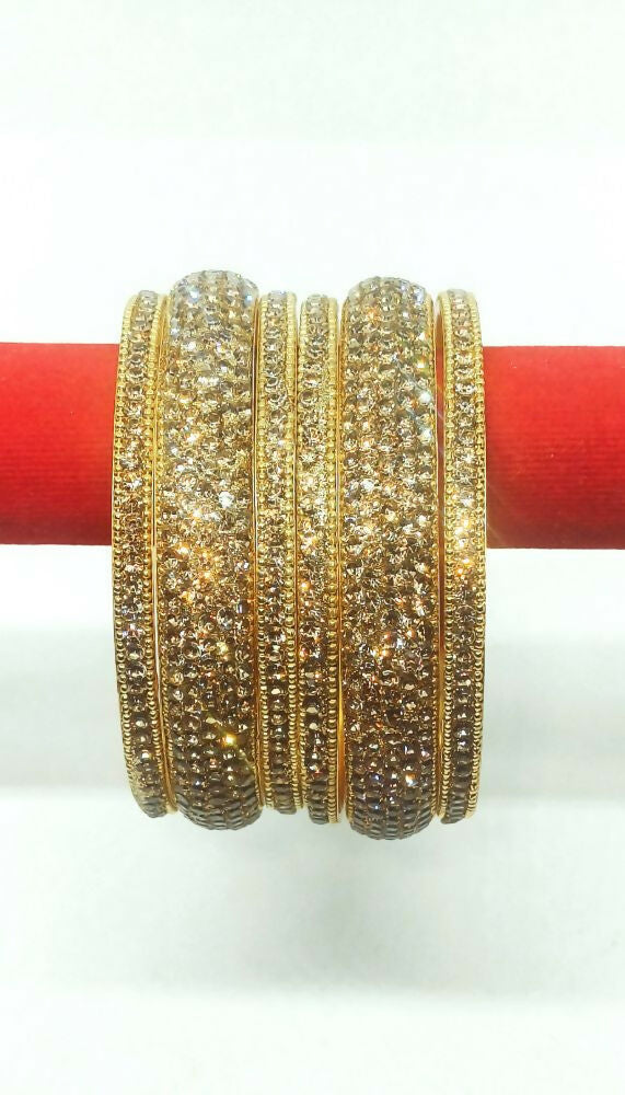 Joban Fashion Golden Crystal Diamond Bangles Set