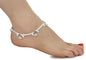 AanyaCentric Silver Plated White Metal Payal Indian Traditional Ethnic Fashion Imitation Jewellery Foot Chain