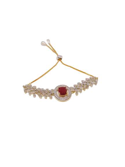 Rhodium-Plated Alloy American Diamond Studded Designer Bracelets - The Pari