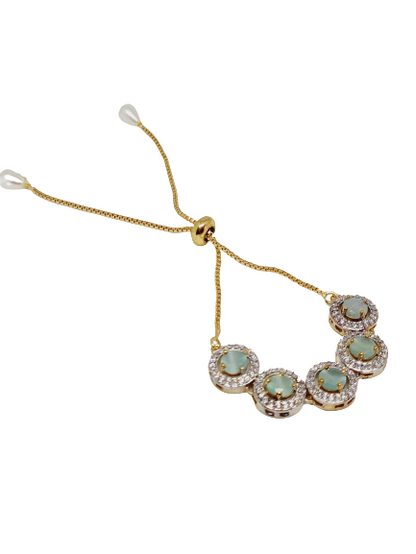 Rhodium-Plated Alloy American Diamond Studded Designer Bracelets - The Pari