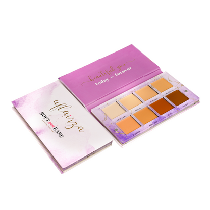 Aflairza Soft Glam Base Palette for Blendable, Long-Lasting Formula with Vitamin E & Jojoba Oil