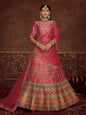 Myra Pink Art Silk Embroidered Designer Lehenga