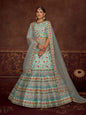 Myra Sky Art Silk Embroidered Designer Lehenga