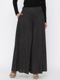 Juniper Women Black Rayon Printed Flared Palazzo