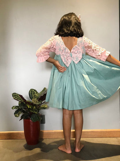 ArthLife Green And Pink Net Dress