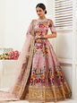 Myra Rosy Brown Floral Print Embroidered Designer Lehenga