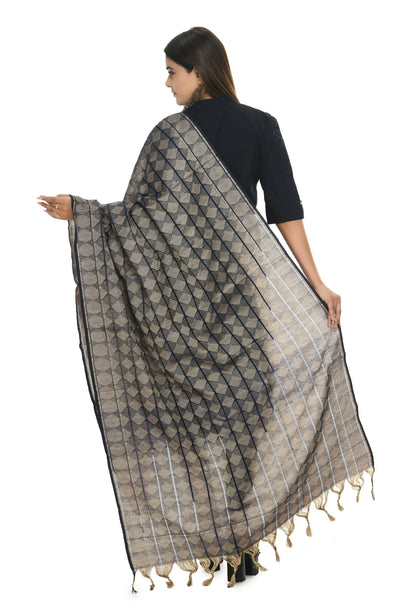 Mominos Fashion Moeza Beautiful Handloom Cotton Navy Blue Dupatta