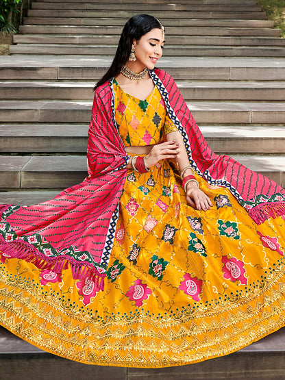 Myra Yellow Silk Embroidered Designer Lehenga Choli