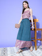 InWeave Women's Mauve Brocade Strappy Top W Teal Mauve Brocade Palazzo Set