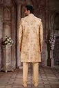 Raivat Ethnic Art Silk Digital Print Sherwani In Peach Colour