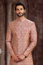 Raivat Ethnic Art Silk Digital Print Sherwani In Pink Colour