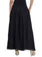 Juniper Women Black Rayon Solid Flared Palazzo