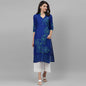 Maai Rayon Hand Printed Kurta Blue