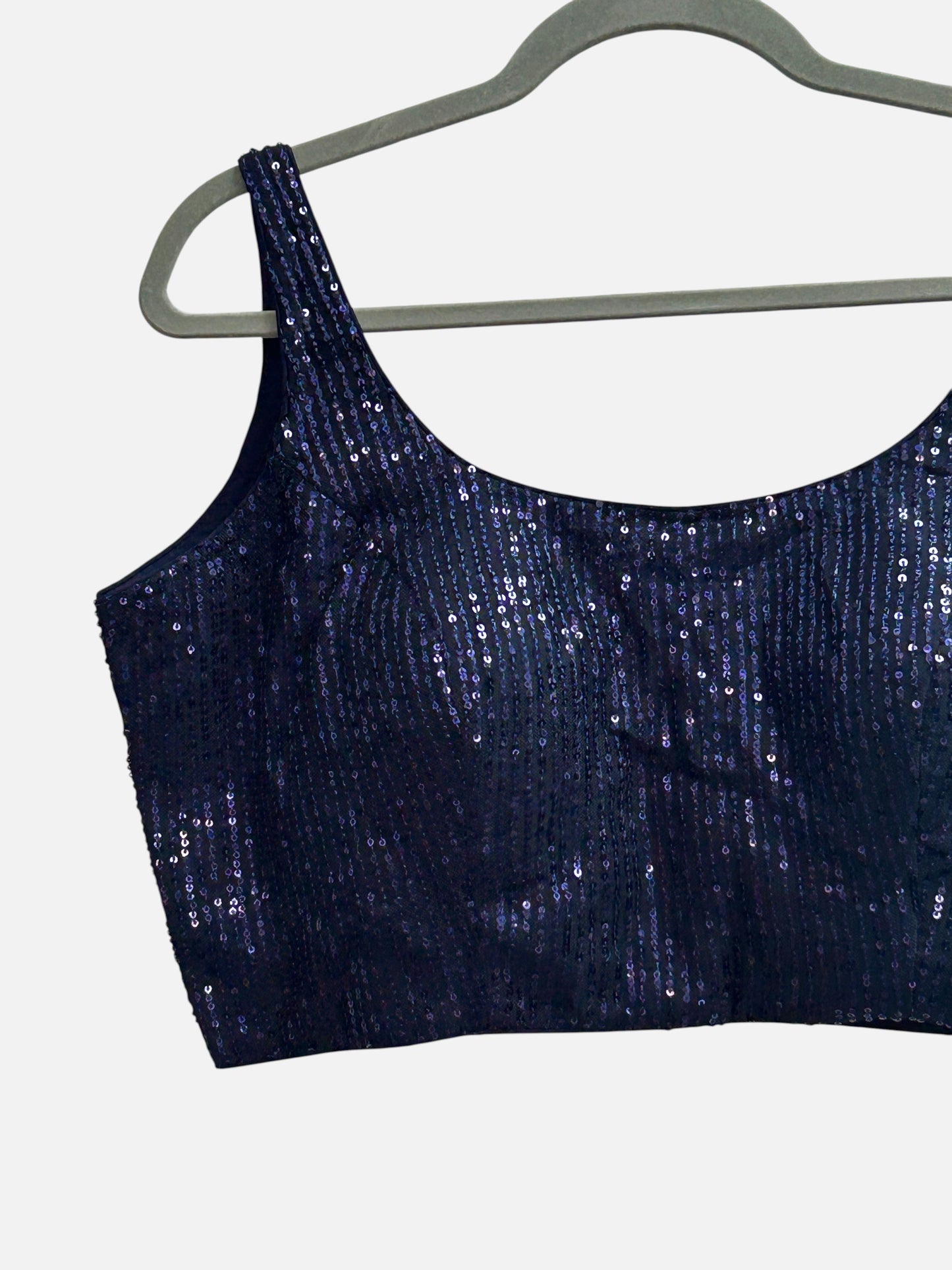Blue sleeveless blouse