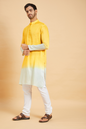 Lahza Yellow Ombre Kurta by Hilo Design