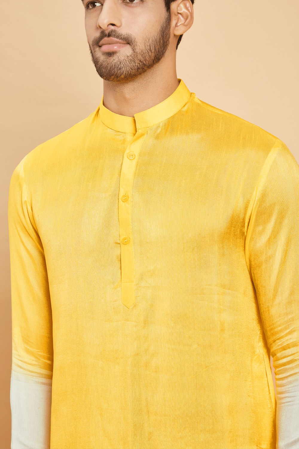Lahza Yellow Ombre Kurta by Hilo Design