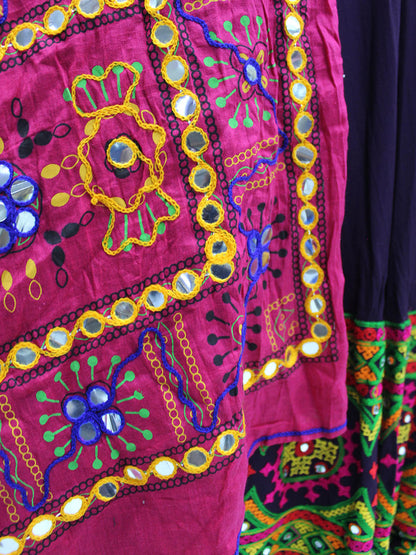 Myra Purple Viscose Rayon and Cotton Embroidered with Print Designer Lehenga