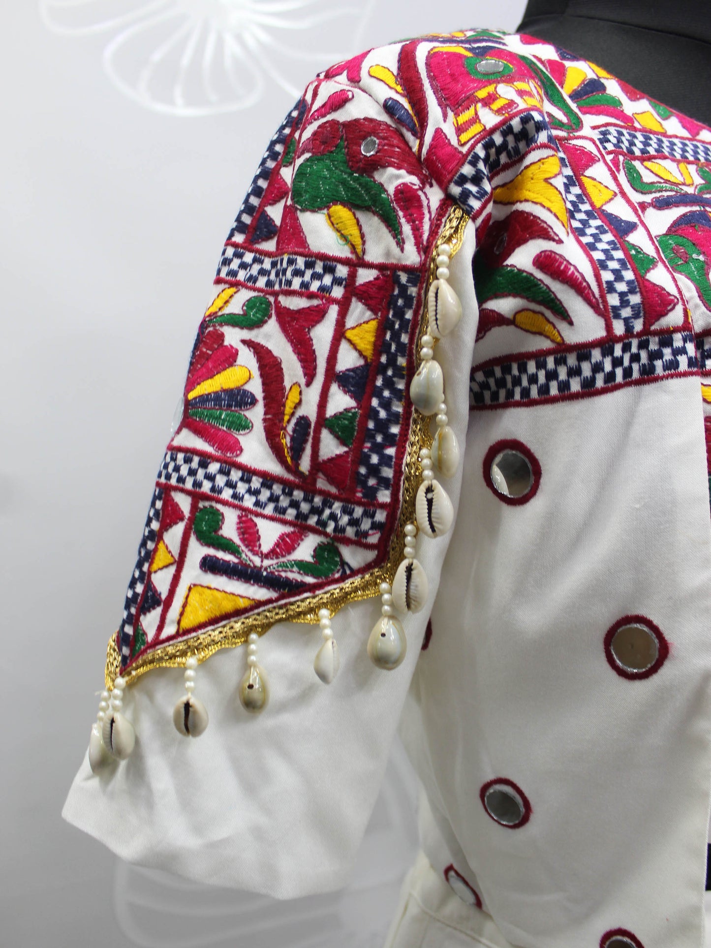 Myra White Koti Style Viscose Rayon Embroidered Designer Navratri Special Lehenga