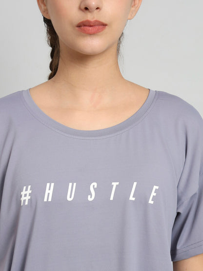 MKH Typography Printed Drop Shoulder Sleeves Dri-Fit Relaxed Fit T-shirt