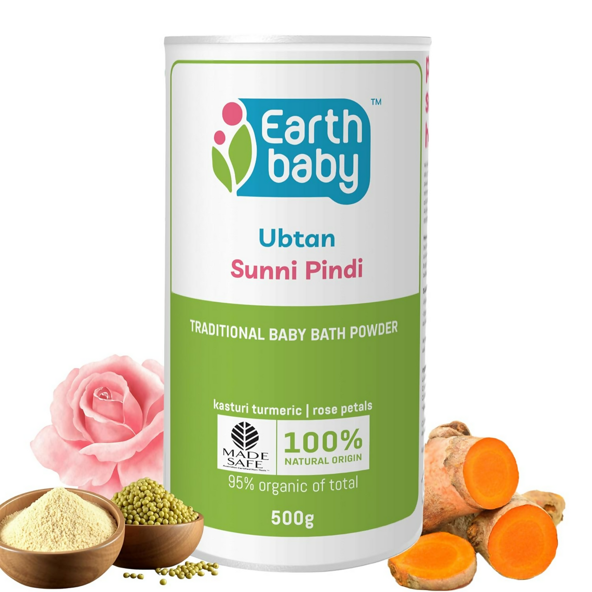 Earthbaby Ubtan Sunni Pindi Soap-Free 100% Natural Baby Bath Powder