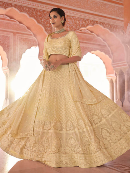 Myra Off White Embroidered Designer Lehenga Choli