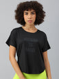MKH Women Typography Printed Dri-FIT Sports T-shirt
