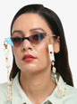 Women's White Mother Of Pearl Mask Chain - Ruby Raang
