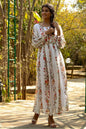Juniper Women's Offwhite Chiffon Printed Flared Dress