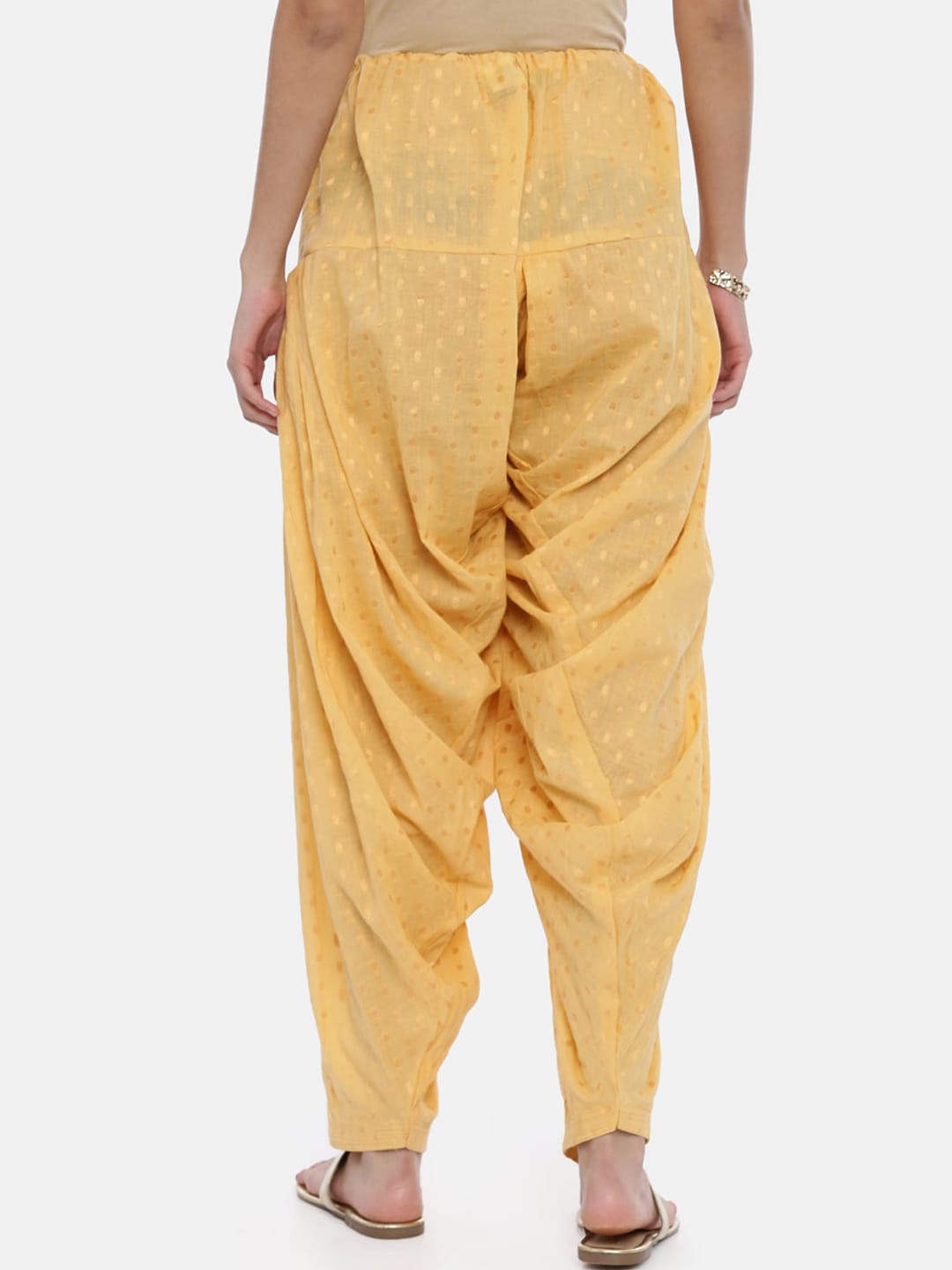 Souchii Women Beige Woven Design Patiala